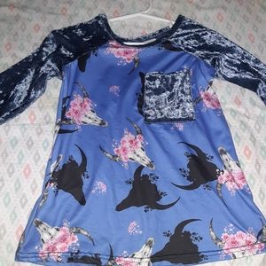 Boho cow skull shirt